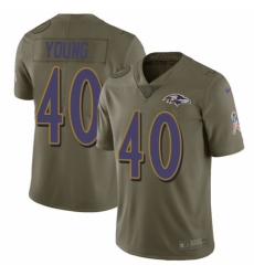 Men's Nike Baltimore Ravens #40 Kenny Young Limited Olive 2017 Salute to Service NFL Jersey