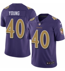 Youth Nike Baltimore Ravens #40 Kenny Young Limited Purple Rush Vapor Untouchable NFL Jersey