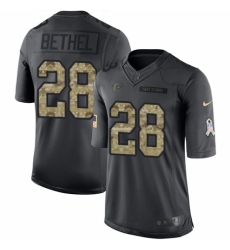 Men's Nike Atlanta Falcons #28 Justin Bethel Limited Black 2016 Salute to Service NFL Jersey