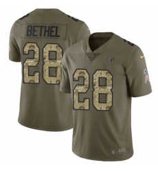 Men's Nike Atlanta Falcons #28 Justin Bethel Limited Olive/Camo 2017 Salute to Service NFL Jersey