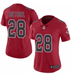Women's Nike Atlanta Falcons #28 Justin Bethel Limited Red Rush Vapor Untouchable NFL Jersey
