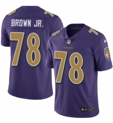 Men's Nike Baltimore Ravens #78 Orlando Brown Jr. Limited Purple Rush Vapor Untouchable NFL Jersey