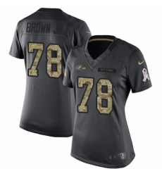 Women's Nike Baltimore Ravens #78 Orlando Brown Jr. Limited Black 2016 Salute to Service NFL Jersey