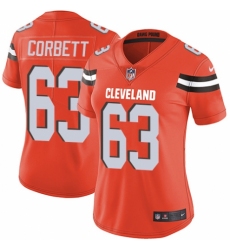 Women's Nike Cleveland Browns #63 Austin Corbett Orange Alternate Vapor Untouchable Limited Player NFL Jersey