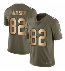 Men's Nike Atlanta Falcons #82 Logan Paulsen Limited Olive/Gold 2017 Salute to Service NFL Jersey