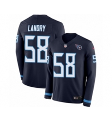 Youth Nike Tennessee Titans #58 Harold Landry Limited Navy Blue Therma Long Sleeve NFL Jersey