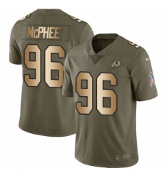 Men's Nike Washington Redskins #96 Pernell McPhee Limited Olive/Gold 2017 Salute to Service NFL Jersey