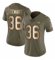Women's Nike Tampa Bay Buccaneers #36 M.J. Stewart Limited Olive/Gold 2017 Salute to Service NFL Jersey