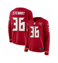 Women's Nike Tampa Bay Buccaneers #36 M.J. Stewart Limited Red Therma Long Sleeve NFL Jersey