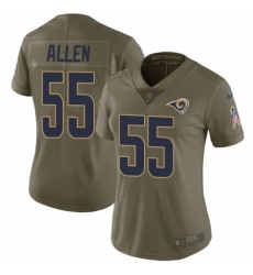 Women's Nike Los Angeles Rams #55 Brian Allen Limited Olive 2017 Salute to Service NFL Jersey