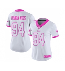 Women's Los Angeles Rams #94 John Franklin-Myers Limited White Pink Rush Fashion Football Jersey