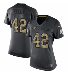 Women's Nike Los Angeles Rams #42 John Kelly Limited Black 2016 Salute to Service NFL Jersey