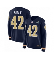 Women's Nike Los Angeles Rams #42 John Kelly Limited Navy Blue Therma Long Sleeve NFL Jersey