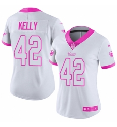 Women's Nike Los Angeles Rams #42 John Kelly Limited White/Pink Rush Fashion NFL Jersey