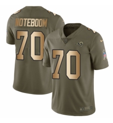 Men's Nike Los Angeles Rams #70 Joseph Noteboom Limited Olive/Gold 2017 Salute to Service NFL Jersey
