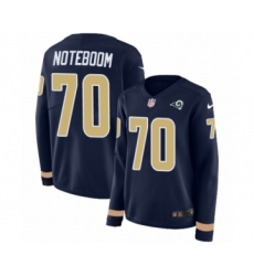 Women's Nike Los Angeles Rams #70 Joseph Noteboom Limited Navy Blue Therma Long Sleeve NFL Jersey