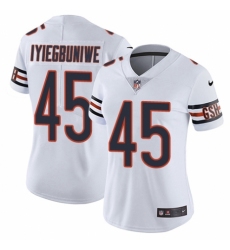 Women's Nike Chicago Bears #45 Joel Iyiegbuniwe White Vapor Untouchable Limited Player NFL Jersey