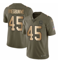 Youth Nike Chicago Bears #45 Joel Iyiegbuniwe Limited Olive/Gold 2017 Salute to Service NFL Jersey