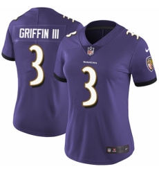 Women's Nike Baltimore Ravens #3 Robert Griffin III Purple Team Color Vapor Untouchable Elite Player NFL Jersey
