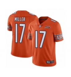 Men's Chicago Bears #17 Anthony Miller Orange Alternate 100th Season Limited Football Jersey
