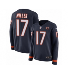 Women's Nike Chicago Bears #17 Anthony Miller Limited Navy Blue Therma Long Sleeve NFL Jersey