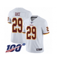 Men's Washington Redskins #29 Derrius Guice White Vapor Untouchable Limited Player 100th Season Football Jersey
