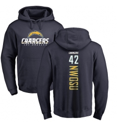 NFL Nike Los Angeles Chargers #42 Uchenna Nwosu Navy Blue Backer Pullover Hoodie