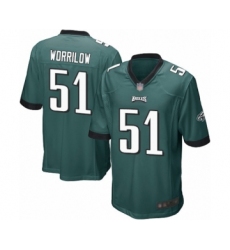 Men's Philadelphia Eagles #51 Paul Worrilow Game Midnight Green Team Color Football Jersey