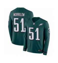 Men's Philadelphia Eagles #51 Paul Worrilow Limited Green Therma Long Sleeve Football Jersey