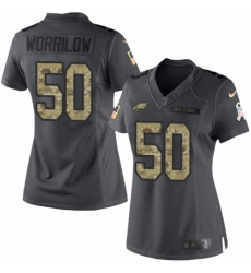 Women's Nike Philadelphia Eagles #50 Paul Worrilow Limited Black 2016 Salute to Service NFL Jersey