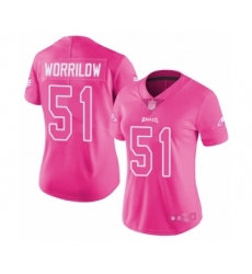 Women's Philadelphia Eagles #51 Paul Worrilow Limited Pink Rush Fashion Football Jersey