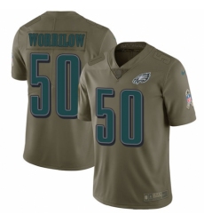 Youth Nike Philadelphia Eagles #50 Paul Worrilow Limited Olive 2017 Salute to Service NFL Jersey