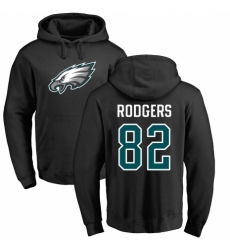 Nike Philadelphia Eagles #82 Richard Rodgers Black Name & Number Logo Pullover Hoodie