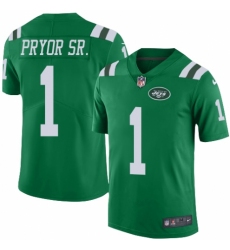 Men's Nike New York Jets #1 Terrelle Pryor Sr. Limited Green Rush Vapor Untouchable NFL Jersey