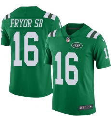 Men's Nike New York Jets #16 Terrelle Pryor Sr. Limited Green Rush Vapor Untouchable NFL Jersey