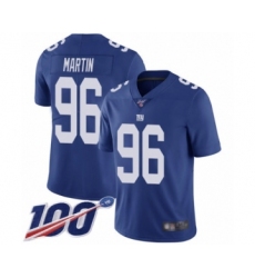 Men's New York Giants #96 Kareem Martin Royal Blue Team Color Vapor Untouchable Limited Player 100th Season Football Jersey