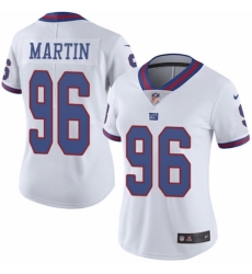 Women's Nike New York Giants #96 Kareem Martin Limited White Rush Vapor Untouchable NFL Jersey