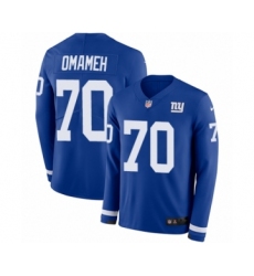 Men's Nike New York Giants #70 Patrick Omameh Limited Royal Blue Therma Long Sleeve NFL Jersey