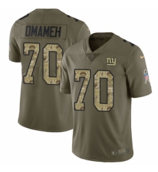 Youth Nike New York Giants #70 Patrick Omameh Limited Olive Camo 2017 Salute to Service NFL Jersey