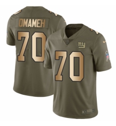 Youth Nike New York Giants #70 Patrick Omameh Limited Olive Gold 2017 Salute to Service NFL Jersey
