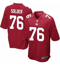 Men's Nike New York Giants #76 Nate Solder Game Red Alternate NFL Jersey