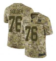 Men's Nike New York Giants #76 Nate Solder Limited Camo 2018 Salute to Service NFL Jersey