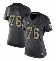 Women's Nike New York Giants #76 Nate Solder Limited Black 2016 Salute to Service NFL Jersey