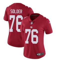 Women's Nike New York Giants #76 Nate Solder Red Alternate Vapor Untouchable Limited Player NFL Jersey