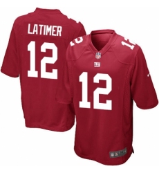 Men's Nike New York Giants #12 Cody Latimer Game Red Alternate NFL Jersey