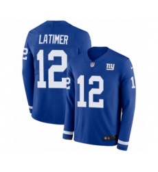 Men's Nike New York Giants #12 Cody Latimer Limited Royal Blue Therma Long Sleeve NFL Jersey