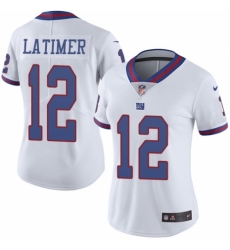 Women's Nike New York Giants #12 Cody Latimer Limited White Rush Vapor Untouchable NFL Jersey