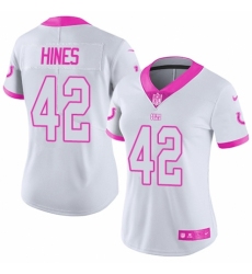 Women's Nike Indianapolis Colts #42 Nyheim Hines Limited White/Pink Rush Fashion NFL Jersey
