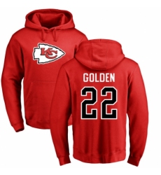 NFL Nike Kansas City Chiefs #22 Robert Golden Red Name & Number Logo Pullover Hoodie
