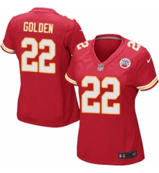 Women's Nike Kansas City Chiefs #22 Robert Golden Game Red Team Color NFL Jersey